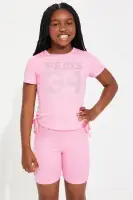 Mini Explore Europe Biker Short Set(Pink,4/5)