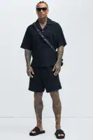 Link Textured Shirt(Black,S)