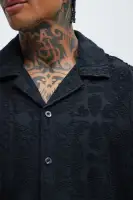 Link Textured Shirt(Black,S)