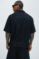Link Textured Shirt(Black,S)