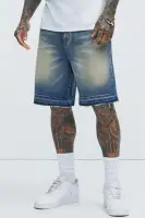 Washed Everyday Relaxed Denim Shorts(Medium Wash,30)