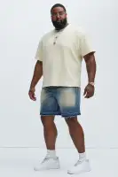 Washed Everyday Relaxed Denim Shorts(Medium Wash,30)