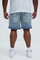 Washed Utility Relaxed Denim Shorts(Medium Wash,30)