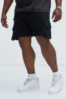 Kickin' It Cargo Denim Shorts(Black,S)