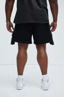 Kickin' It Cargo Denim Shorts(Black,S)