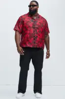 Pleasant Floral Shirt(Red/combo,S)