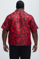 Pleasant Floral Shirt(Red/combo,S)