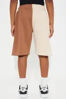 Mini Can Bearely Wait Fleece Shorts(Brown/combo,4)