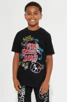 Mini Find Your Way Graffiti Fleece Jogger Set(Black,4)