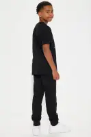 Mini Find Your Way Graffiti Fleece Jogger Set(Black,4)
