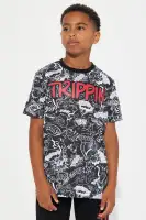 Mini Drippin Graffiti Fleece Jogger Set(Black,4)