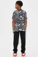 Mini Drippin Graffiti Fleece Jogger Set(Black,4)