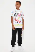 Mini Drip King Graffiti Fleece Jogger Set