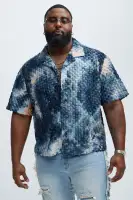 Crusin Textured Shirt(Blue/combo,S)