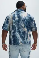 Crusin Textured Shirt(Blue/combo,S)