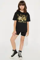 Mini Face Your Fears Biker Short Set(Black,4/5)