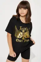 Mini Face Your Fears Biker Short Set