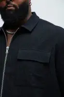 Gerrish Textured Boxy Shirt(Black,S)