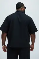 Gerrish Textured Boxy Shirt(Black,S)
