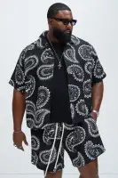 Laredo Paisley Shirt(Black/White,S)