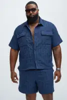 Mav Textured Shirt(Navy,S)
