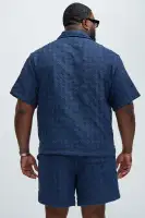 Mav Textured Shirt(Navy,S)
