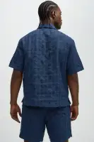 Mav Textured Shirt(Navy,S)