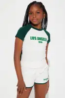 Mini LA Love Short Set(Green/combo,XS)