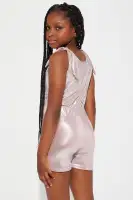 Mini Rising Star Metallic Romper(Tickled Pink Light Pink,XS)
