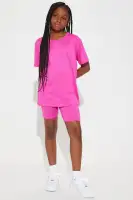 Mini Weekend Vibes Short Set II(Fuchsia,4/5)