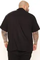Dawson Relaxed Short Sleeve Cuban Collar Shirt(Black,S)