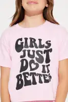 Mini Girls Just Do It Better Short Set(Pink/combo,6/6X)
