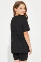 Mini Smile For The Fans Biker Short Set(Black,4/5)