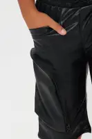 Mini PU Zip Pocket Short(Black,8)