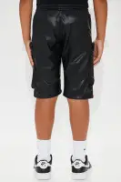 Mini PU Zip Pocket Short(Black,8)