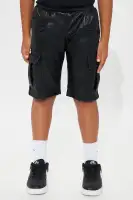 Mini Faux Leather Multi Pocket Short