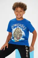 Mini Powerful Tiger Fleece Jogger Set(Blue/Black,4)
