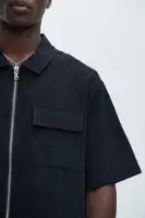 Gerrish Textured Boxy Shirt(Black,S)