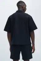 Gerrish Textured Boxy Shirt(Black,S)