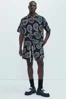 Laredo Paisley Shirt(Black/White,S)