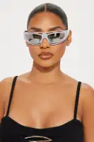 Cyber Chic Sunglasses(Silver,OS)