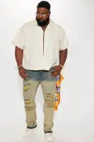 Ryland Relaxed Cotton Short Sleeve Cuban Shirt(OffWhite,S)