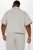 Give Me All Your Love Zipped Short Sleeve Top(Grey,S)