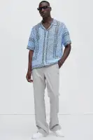 Allston Crochet Knit Shirt(Blue/combo,S)