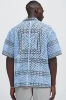 Allston Crochet Knit Shirt(Blue/combo,S)