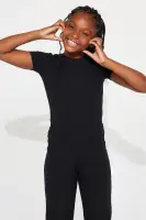 Mini In A Mood Ribbed Pant Set(Black,XS)