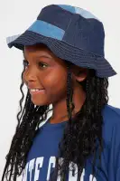 Mini Denim Patch Work Bucket Hat(Denim,OS)
