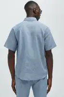 Bahamas Linen Classic Button Up Shirt(Blue,S)