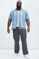 Allston Crochet Knit Shirt(Blue/combo,S)