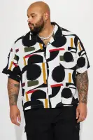 Over The Top Cuban Shirt(Off  White/combo,S)